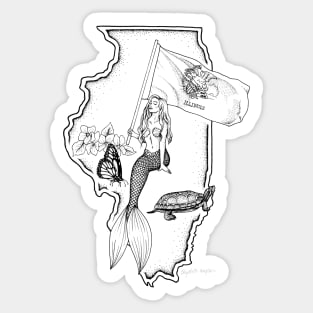 Illinois Mermaid Sticker